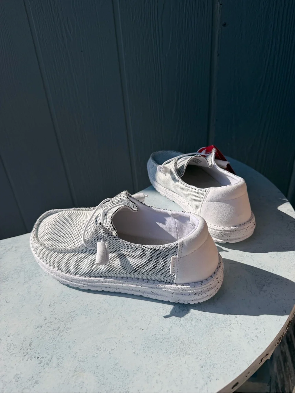 Hey Dude Light Gray Knit Slip-On Loafers